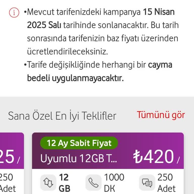 Vodafone'dan Uygun Tarife Talebi
