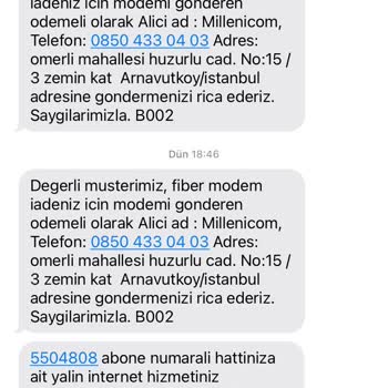 Millenicom'dan Modem İade Ve Müşteri Hizmetleri Çilesi