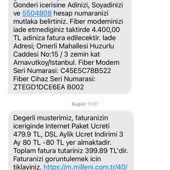 Millenicom'dan Modem İade Ve Müşteri Hizmetleri Çilesi