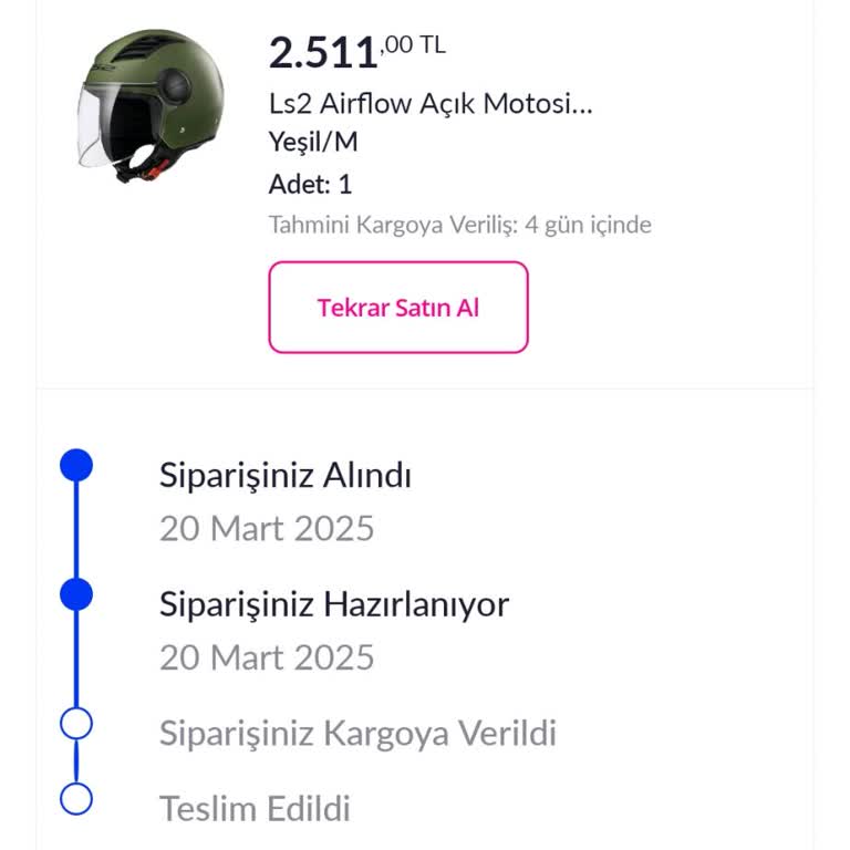 Ödeme Yapılan Kaskın Gönderilmemesi Ve Yanıltıcı Stok Bilgisi