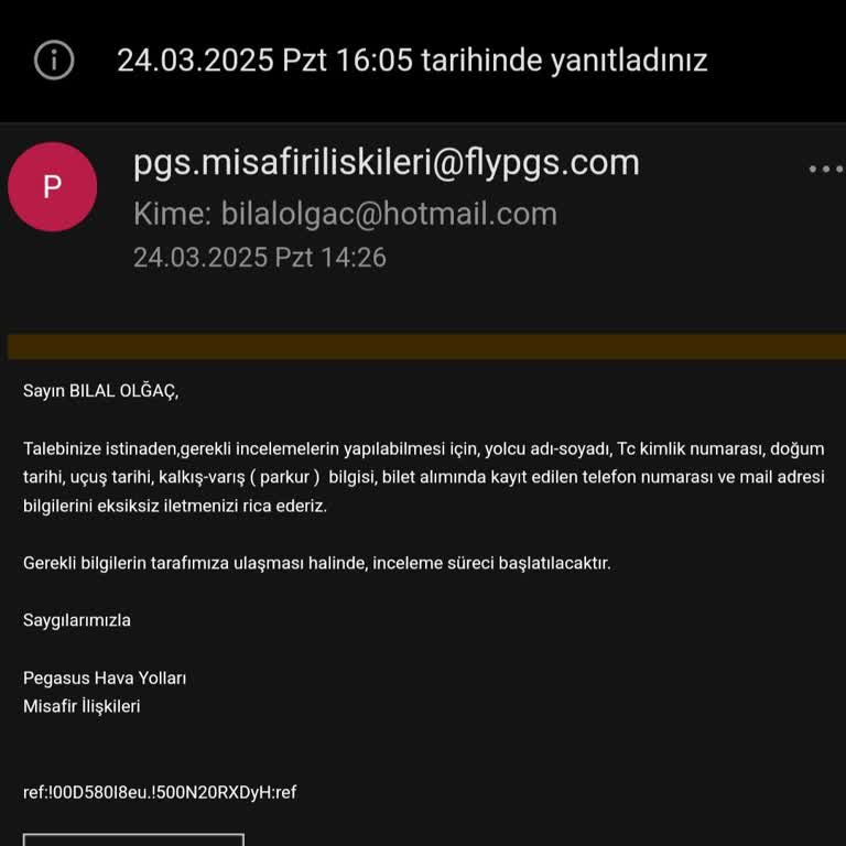 Yanlış Yönlendirme Ve İletişim Eksikliği: Pegasus'tan İade Sürecinde Yaşanan Zorluklar