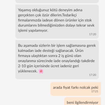 İndirimli Ürünün Teslim Edilmeden İade Süreci Başlatılması