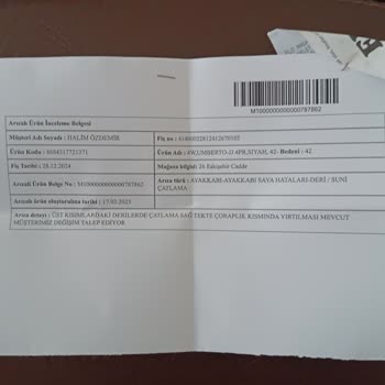 FLO'dan Aldığım Ayakkabıda Erken Çatlak Sorunu
