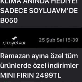 Soylu AVM'den İstenmeyen Mesajlar