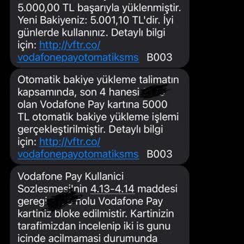 Vodafone Pay Kart Blokesi Ve İade Sorunu