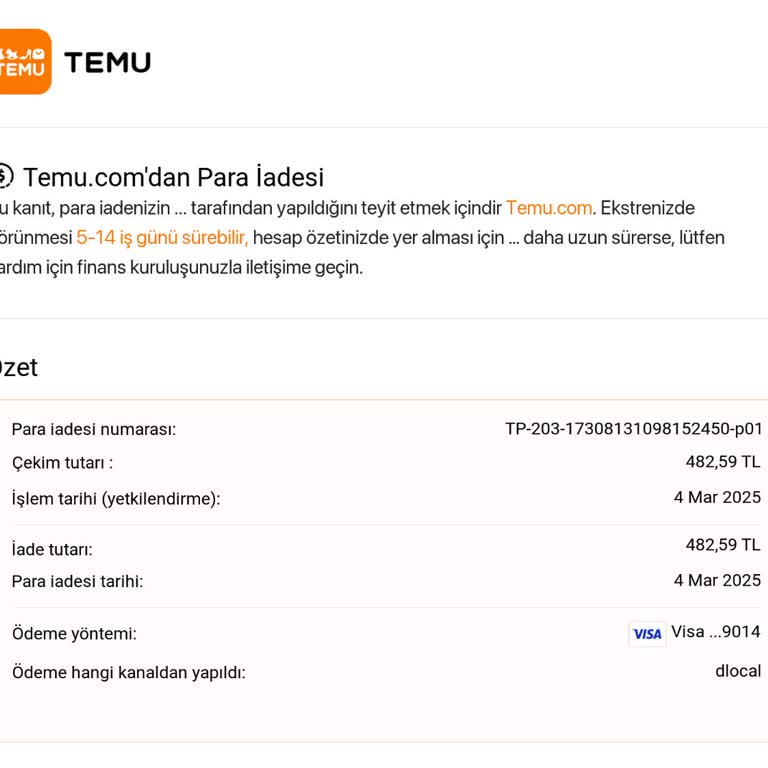Temu'da İptal Edilen Alışverişin İadesi 1 Aydır Bekleniyor