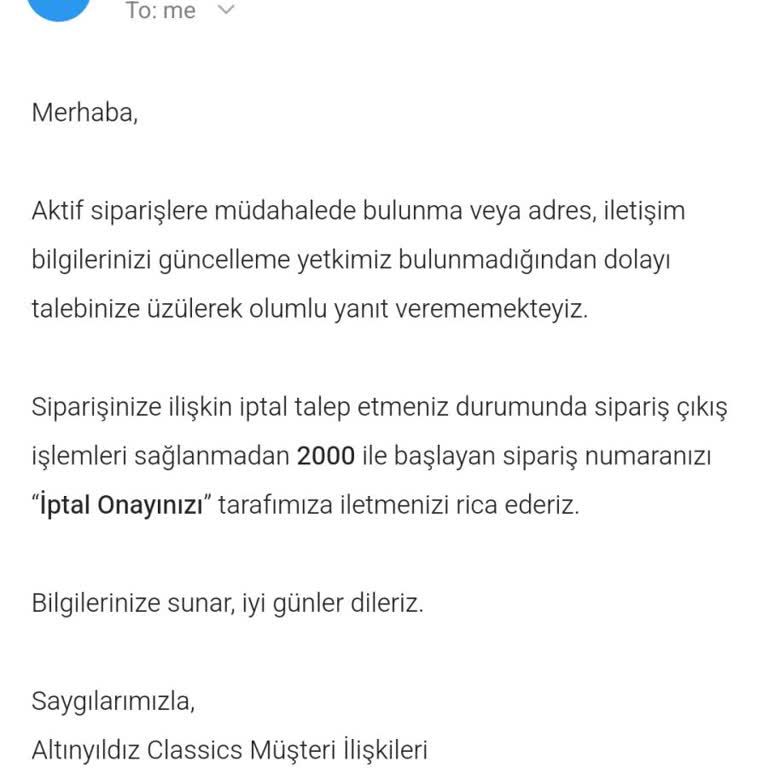 Adres Değişikliği Talebine Yanıt Bekleyen Müşteri