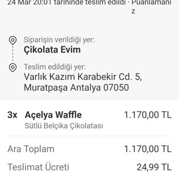 Yemeksepeti Teslim Edilmeyen Sipariş ve Çözümsüzlük