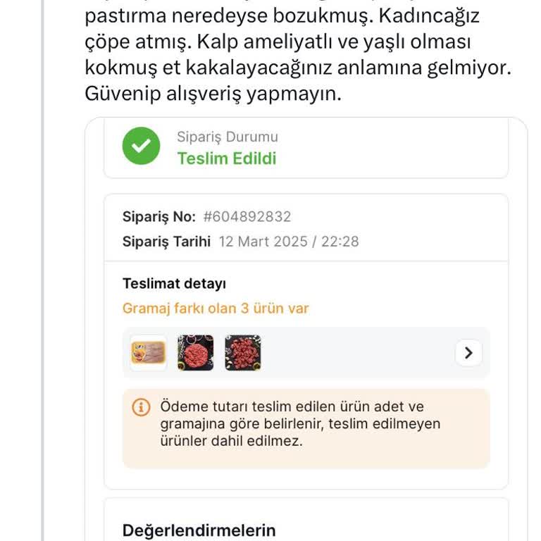 Yaşlı Anneme Gönderilen Bozuk Ürünler
