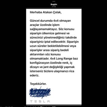 Tesla Sipariş Değişikliği Ve İade Sorunu