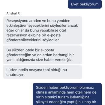 Rezervasyon İptali Sonrası Çözüm Bulamama Sorunu