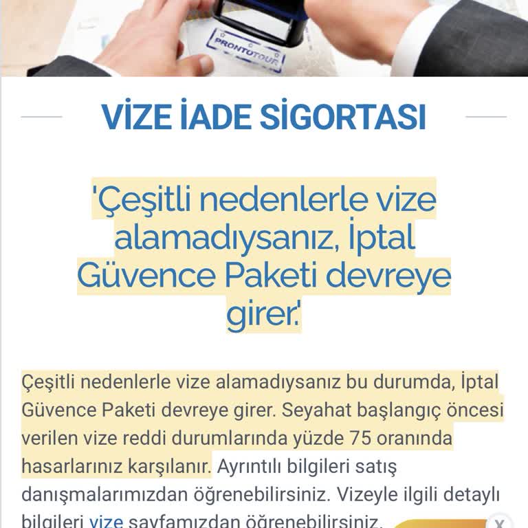 Prontotour Vize Reddi Ve İade Sorunu