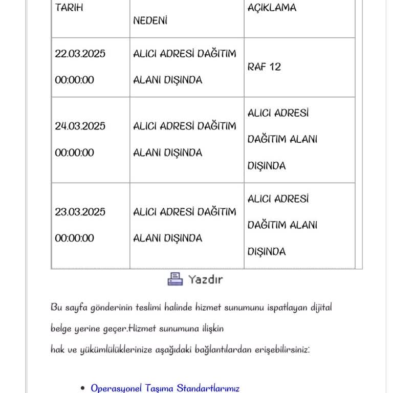 Teslim Edilmeyen Kargo Ve Şube Sorunu