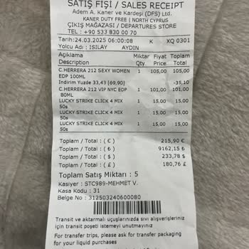 Kaner Duty Free Sahte Parfüm Mağduriyeti: Seri Numaraları Uyuşmuyor