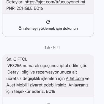 A Jet Bilet Değişiminde Yaşanan Sistemsel Hata