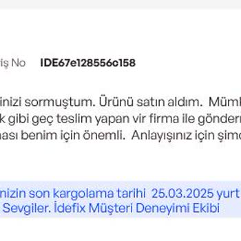 Yanıltıcı Kargo Firması Bilgisi Ve İletişimsizlik