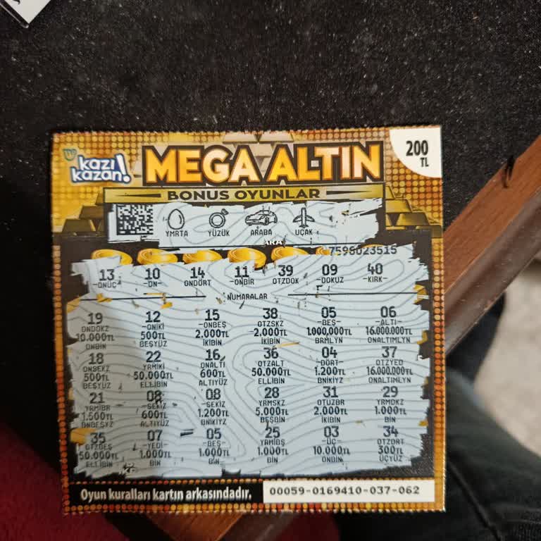 Kazı Kazan Biletinde Numara Hatası