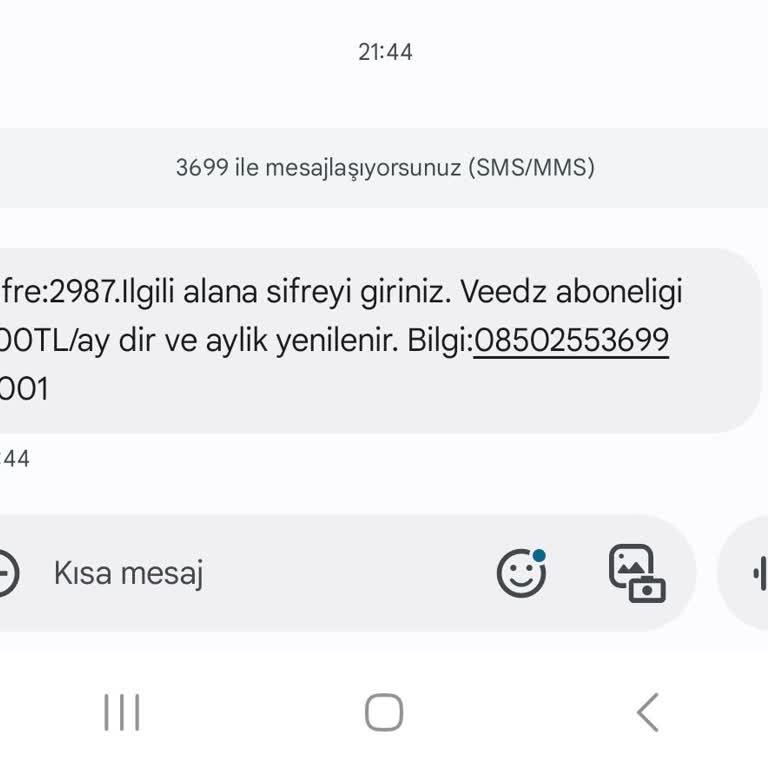 İzinsiz Abonelik Mesajı Ve Yardım Talebi
