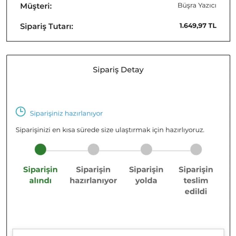 İade Bekleyen Çanta Siparişi Sorunu