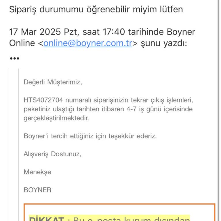 Boyner'den Aldığım Çanta Kayboldu!