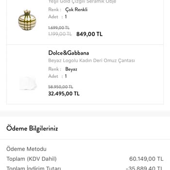 Dolce Gabbana Çanta Siparişim İptal Edildi Ve Fiyat Arttı