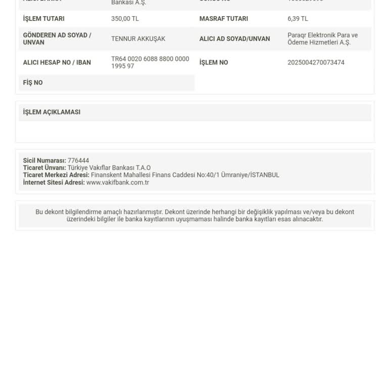 Hesap Bilgileri Güncellemesi Sorunu