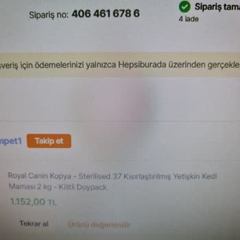 Hepsiburada'dan Aldığım Kedi Maması Orijinal Değil