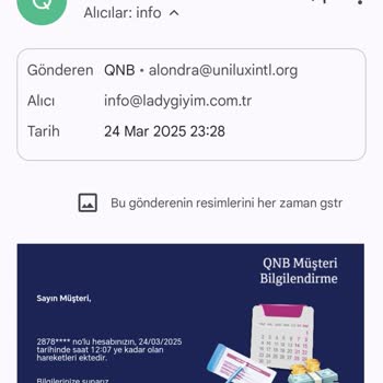 QNB Adına Gelen Şüpheli Mailler