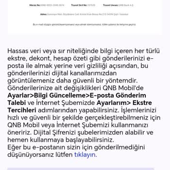 QNB Adına Gelen Şüpheli Mailler