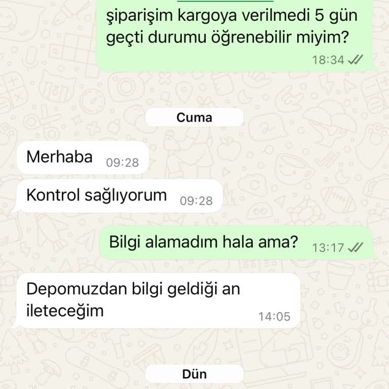 Siparişin Hazırlanmasında Gecikme Ve İletişim Sorunu