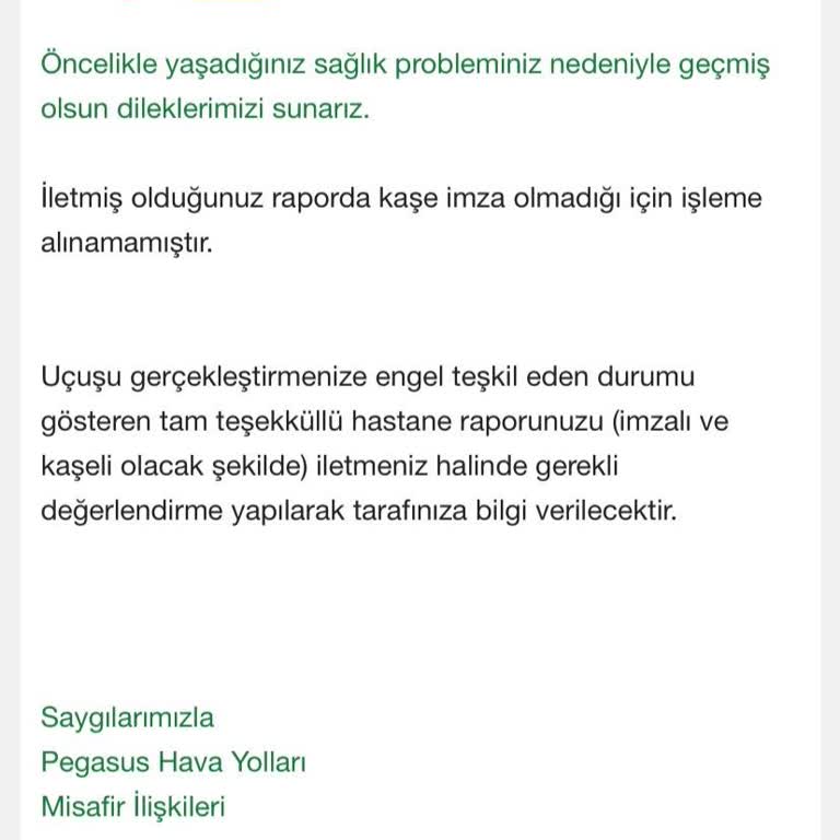 Pegasus Refused to Refund My Ticket Despite Surgery and Valid Medical Documents
