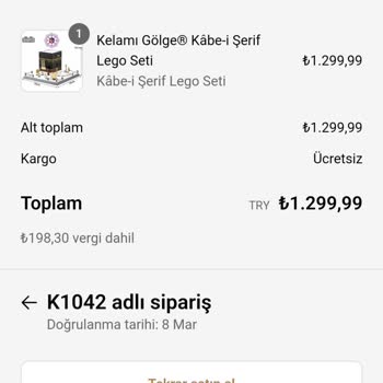 Shopify Kâbe-i Şerif Lego Seti Teslim Edilmedi, Param Boşa Gitti