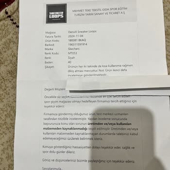Skechers Ayakkabıda Dikiş Açılması Ve Garanti Sorunu