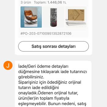 İade Sürecinde Eksik Ödeme