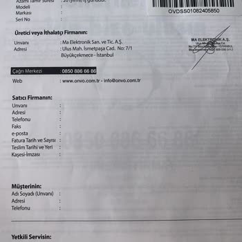 Onvo Süpürge Servis Ve Müşteri Hizmetleri Sorunu