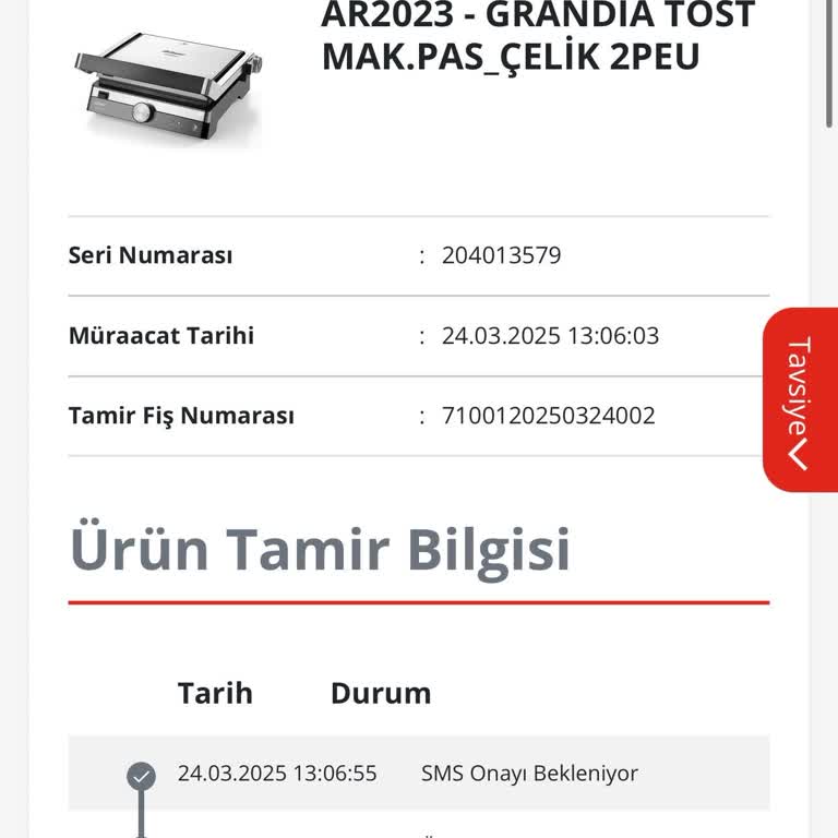 Tost Makinesi Tamirinde Parça Sorunu Ve Yüksek Ücret Teklifi