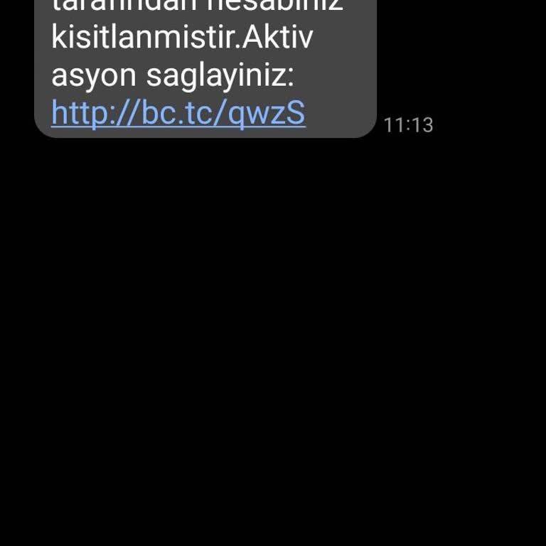 Şüpheli İşlem Ve Hesap Kısıtlaması Hakkında Bilgi Dışı SMS