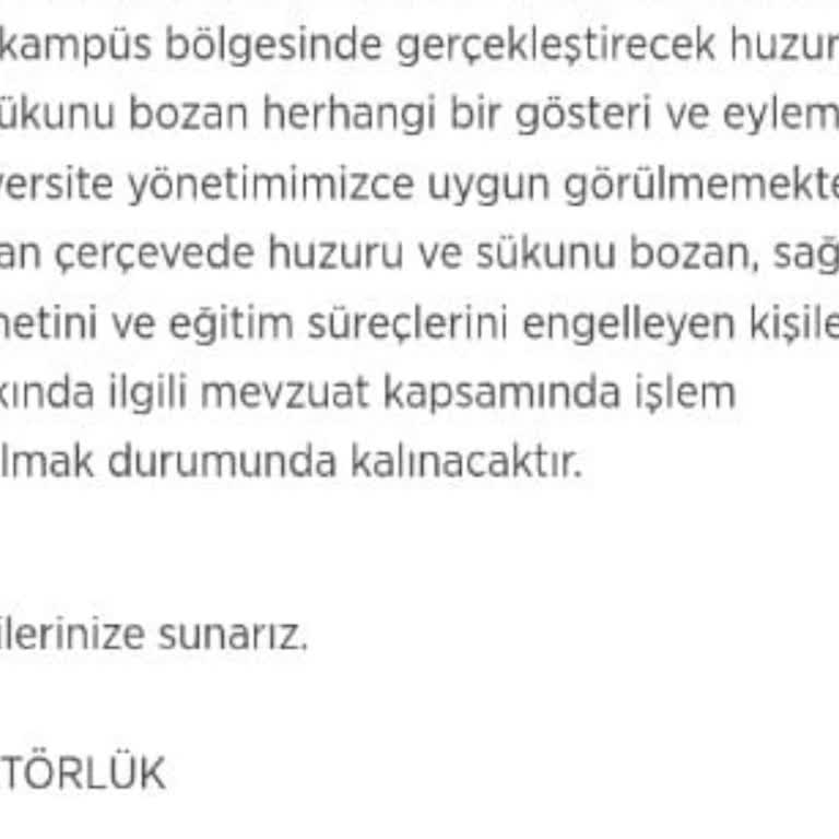 Öğrencileri Tehdit Eden Rektörlük Ve Kalitesiz Eğitim