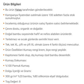 Yataş Yanıltıcı Ürün İçeriği Ve İade Sorunu