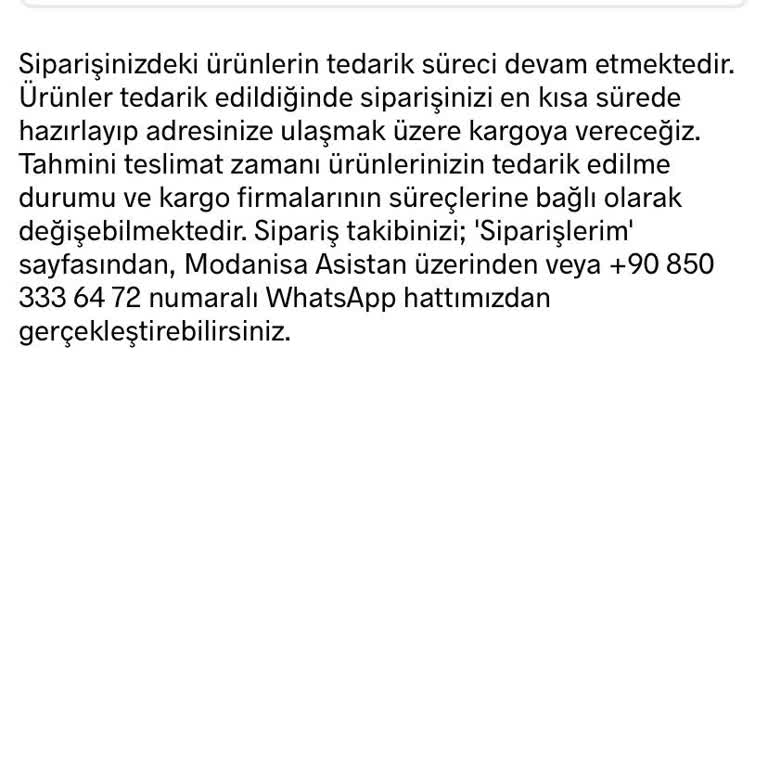 Sipariş Tedarik Sürecinde Yaşanan Hayal Kırıklığı