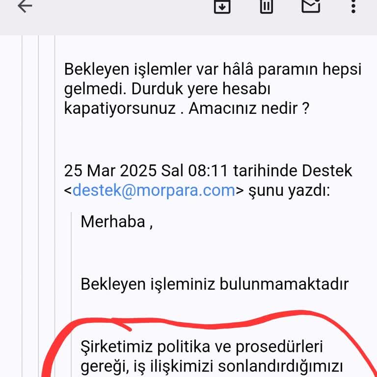 Morpara Hesabımda Kayıp Para Ve Hesap Kapatma Sorunu