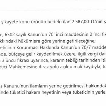 Defolu Ürün Ve İade Sorunu: Mağduriyetim Giderilmiyor