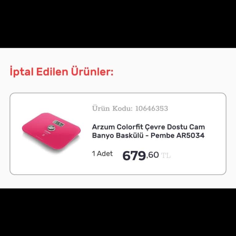 İptal Edilen Sipariş Ve Eksik Gönderim