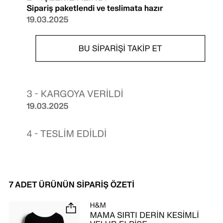H&M Online Siparişim Kargolanmadı, Mağduriyet Yaşıyorum