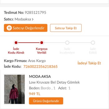 Trendyol'dan Alınan Gömlek İadesinde Sorun Yaşıyorum