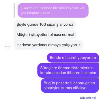 Melensa.com Sipariş Sorunu Ve İptal Edilemeyen İşlemler
