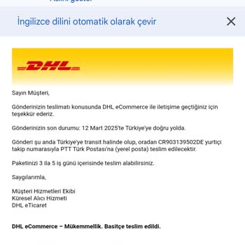 DHL Kargo İle İletişim Sorunu Ve Kayıp Kargo Endişesi