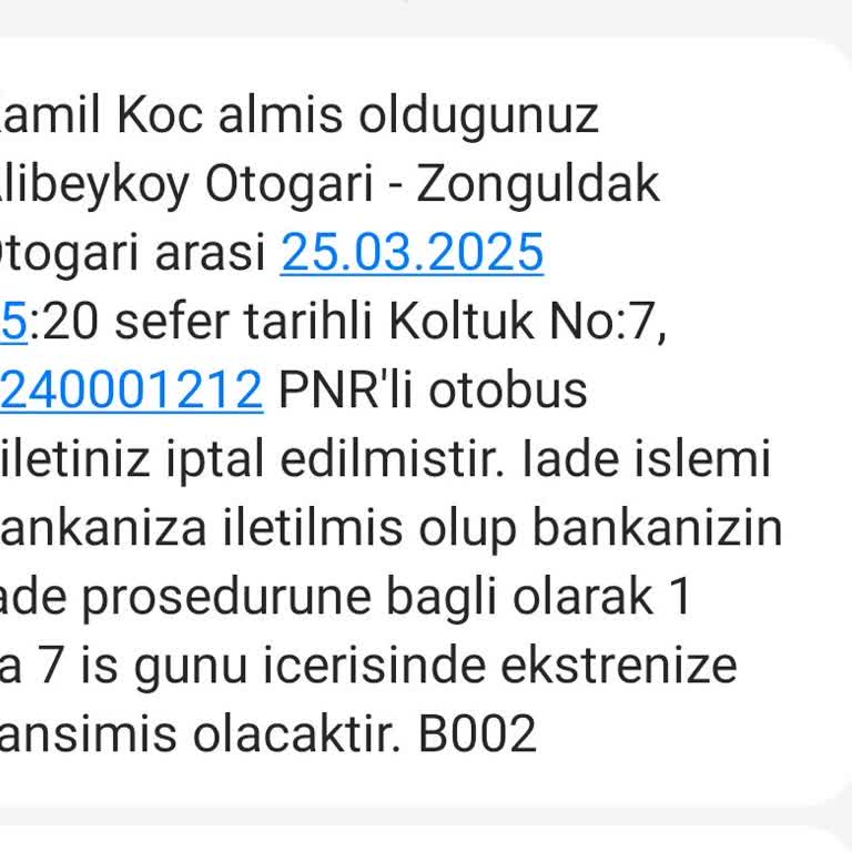 Otobüs İptali Ve Yetersiz Bilgilendirme