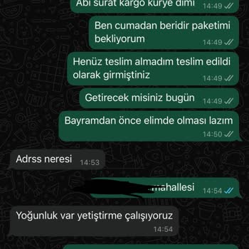 Sürat Kargo'nun Teslimat Gecikmeleri Ve İlgisizliği