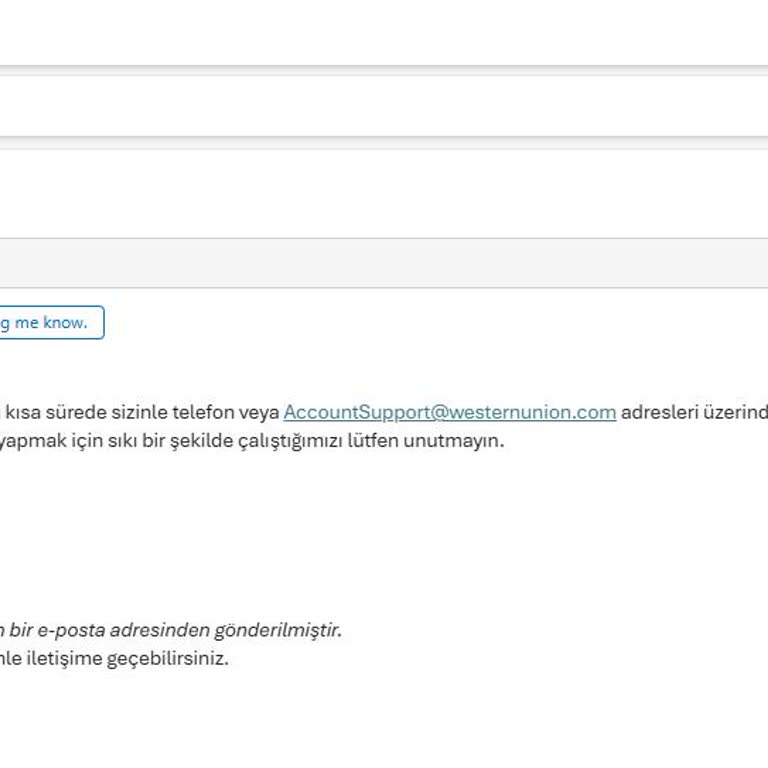 Western Union Para Transferi Sorunu Ve Müşteri Hizmetleri İlgisizliği